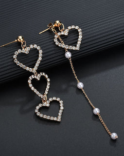 Crystal Love Heart Dangle Earrings